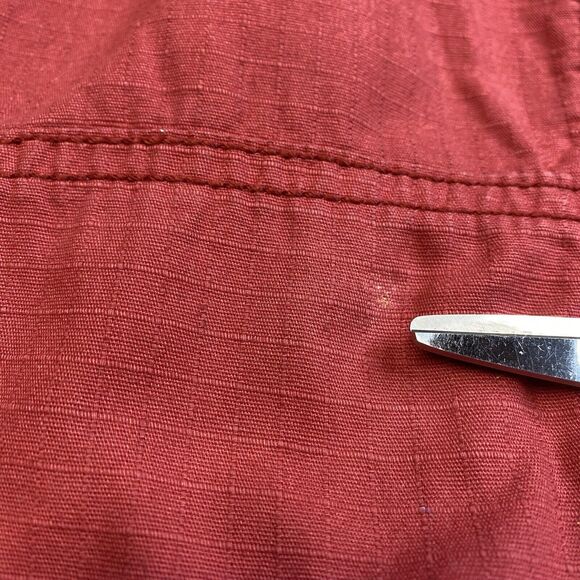 Vintage Ocean Pacific OP Cargo Shorts Mens 40 Red Ripstop Cotton Long Baggy - Picture 8 of 12